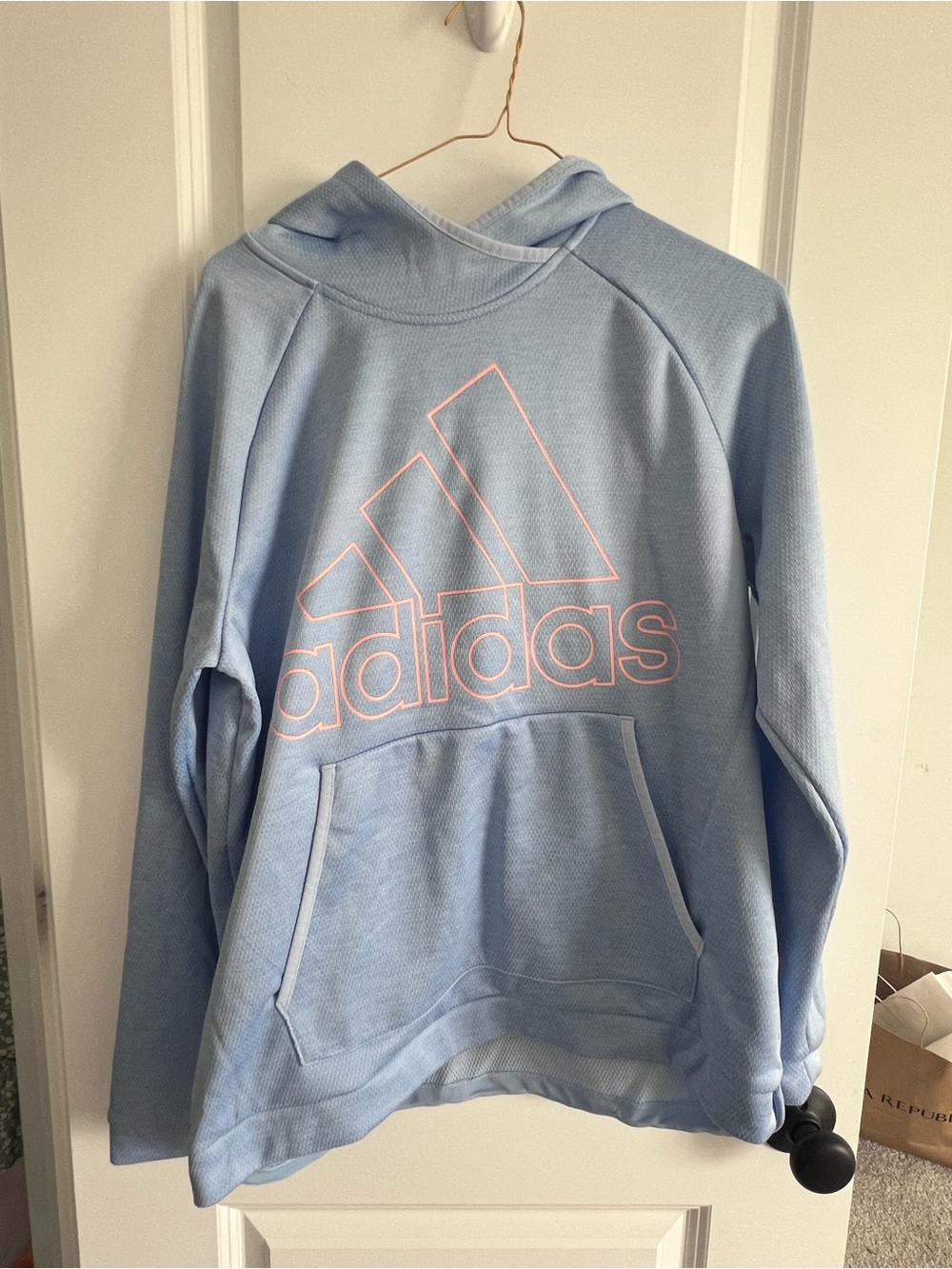 Adidas Light Blue and Pink Hoodie